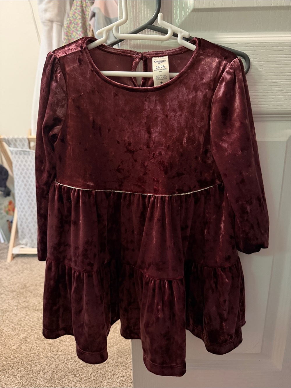OshKosh B'gosh Burgundy Velvet Dress - Toddler